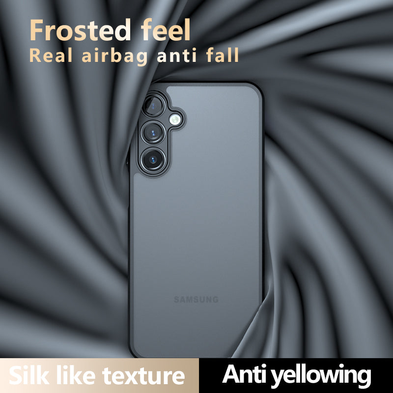 For Samsung Galaxy A16 5G / A16 4G Case Skin-Touch TPU+PC Matte Phone Shell, Transparent Black