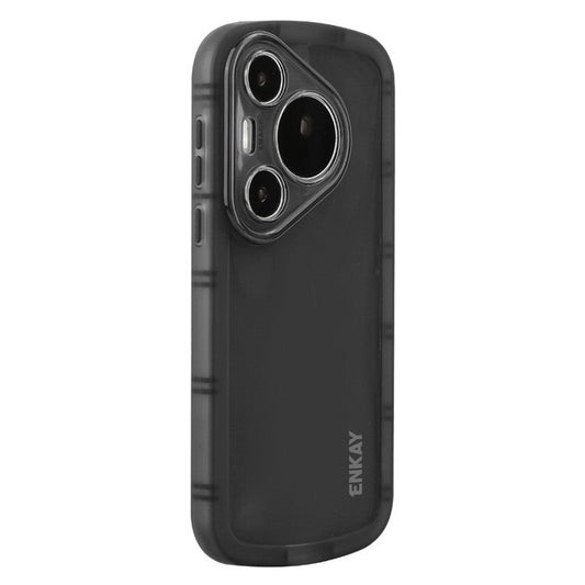 ENKAY HAT PRINCE For Huawei Pura 70 Case Four Corners Shockproof Matte TPU Phone Cover - Black