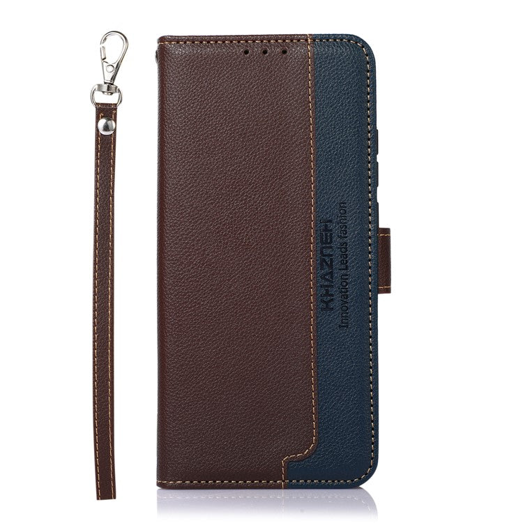 KHAZNEH For iPhone 16e Case RFID Blocking Wallet PU Leather Phone Cover - Brown