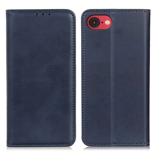 For iPhone 16e Case Split Leather Flip Wallet Phone Cover - Blue