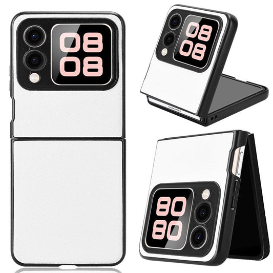 For Huawei nova Flip 5G Case Carbon Fiber Texture Shockproof PU+PC Phone Cover - White