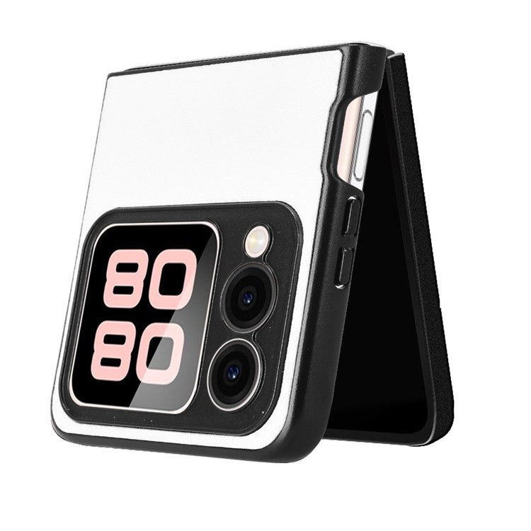 For Huawei nova Flip 5G Case Carbon Fiber Texture Shockproof PU+PC Phone Cover - White