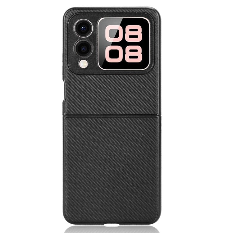 For Huawei nova Flip 5G Case Carbon Fiber Texture Shockproof PU+PC Phone Cover - Black