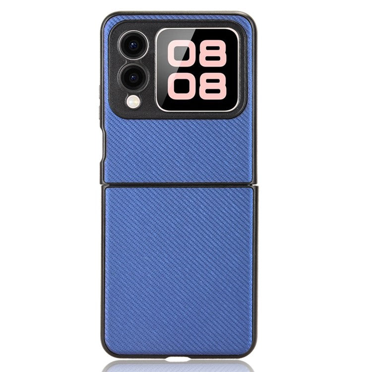 For Huawei nova Flip 5G Case Carbon Fiber Texture Shockproof PU+PC Phone Cover - Blue