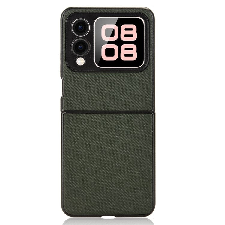 For Huawei nova Flip 5G Case Carbon Fiber Texture Shockproof PU+PC Phone Cover - Green