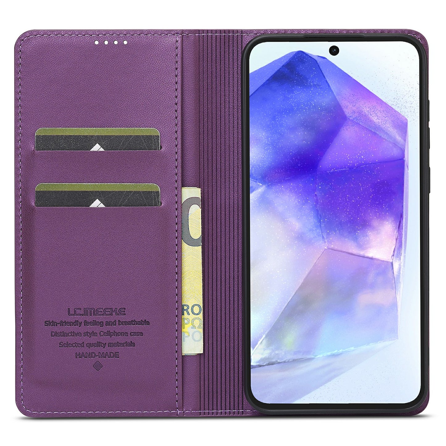 LC.IMEEKE L1 Series for Samsung Galaxy A16 5G / A16 4G Case PU Leather Wallet Stand Protective Phone Cover - Purple