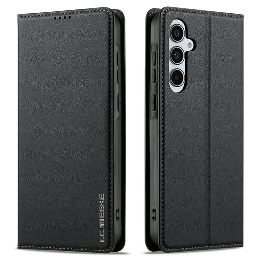 LC.IMEEKE L1 Series for Samsung Galaxy A16 5G / A16 4G Case PU Leather Wallet Stand Protective Phone Cover - Black