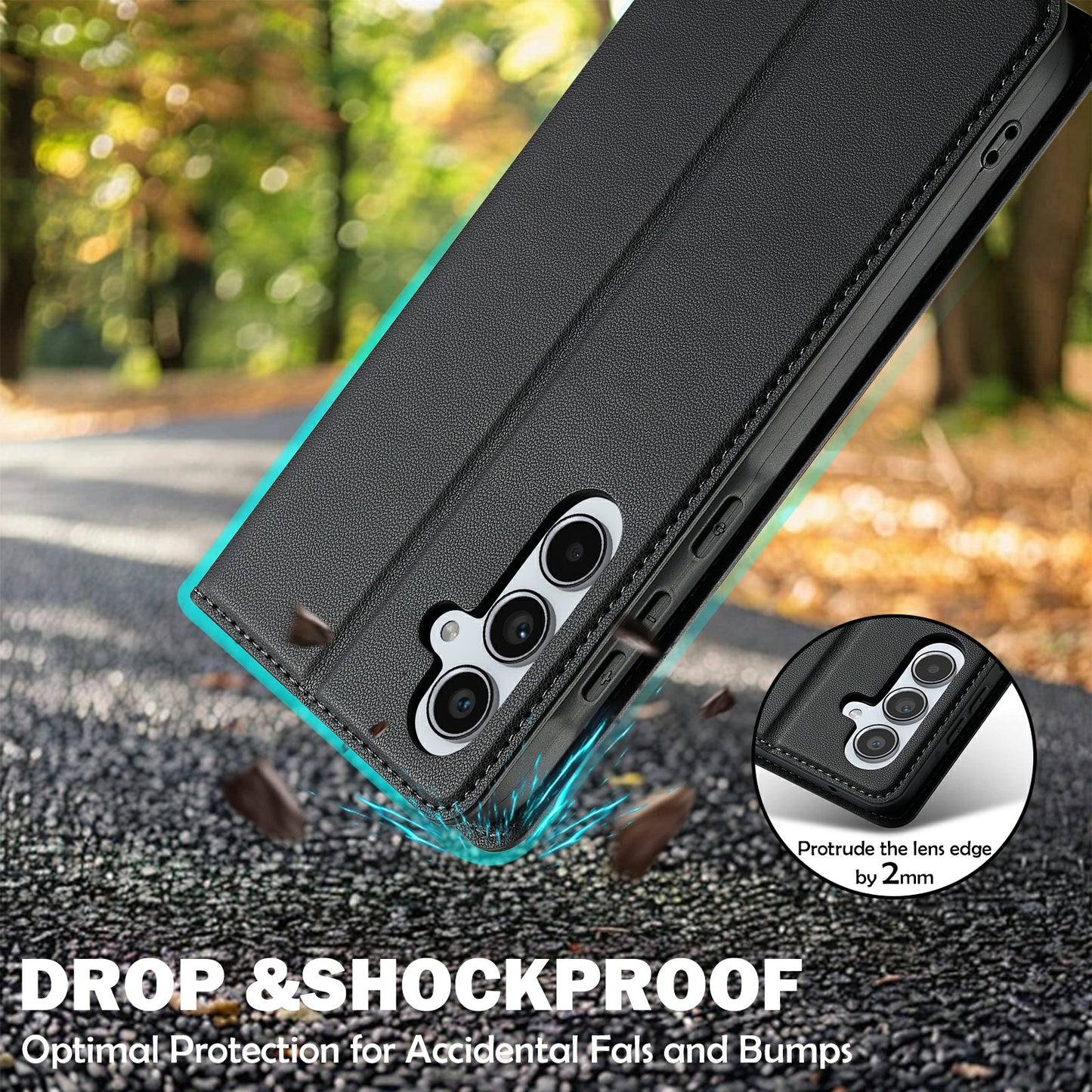 LC.IMEEKE L1 Series for Samsung Galaxy A16 5G / A16 4G Case PU Leather Wallet Stand Protective Phone Cover - Black