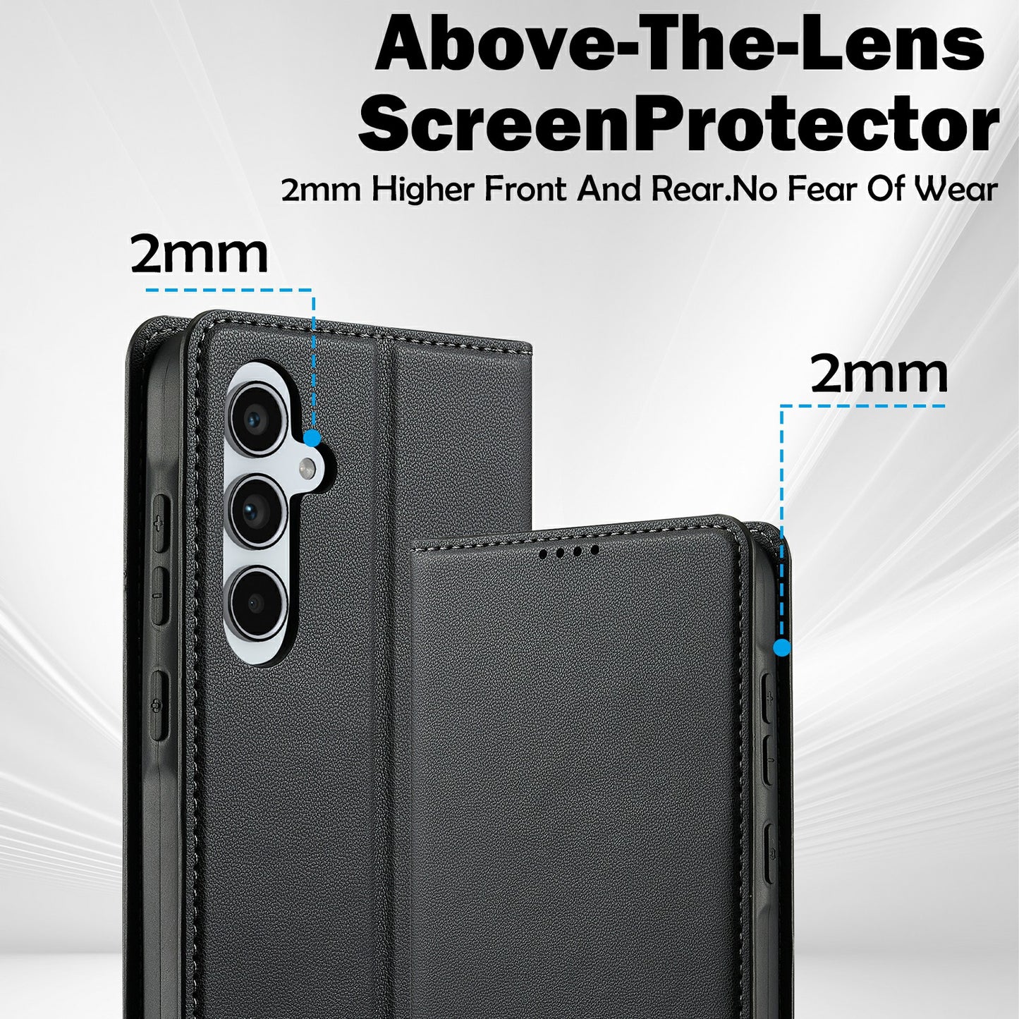 LC.IMEEKE L1 Series for Samsung Galaxy A16 5G / A16 4G Case PU Leather Wallet Stand Protective Phone Cover - Black
