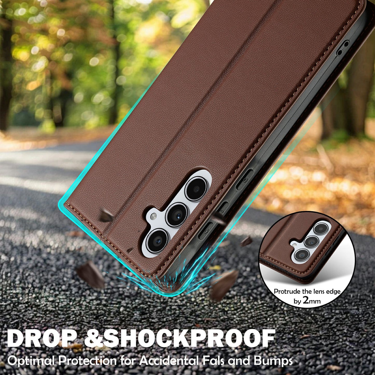 LC.IMEEKE L1 Series for Samsung Galaxy A16 5G / A16 4G Case PU Leather Wallet Stand Protective Phone Cover - Brown