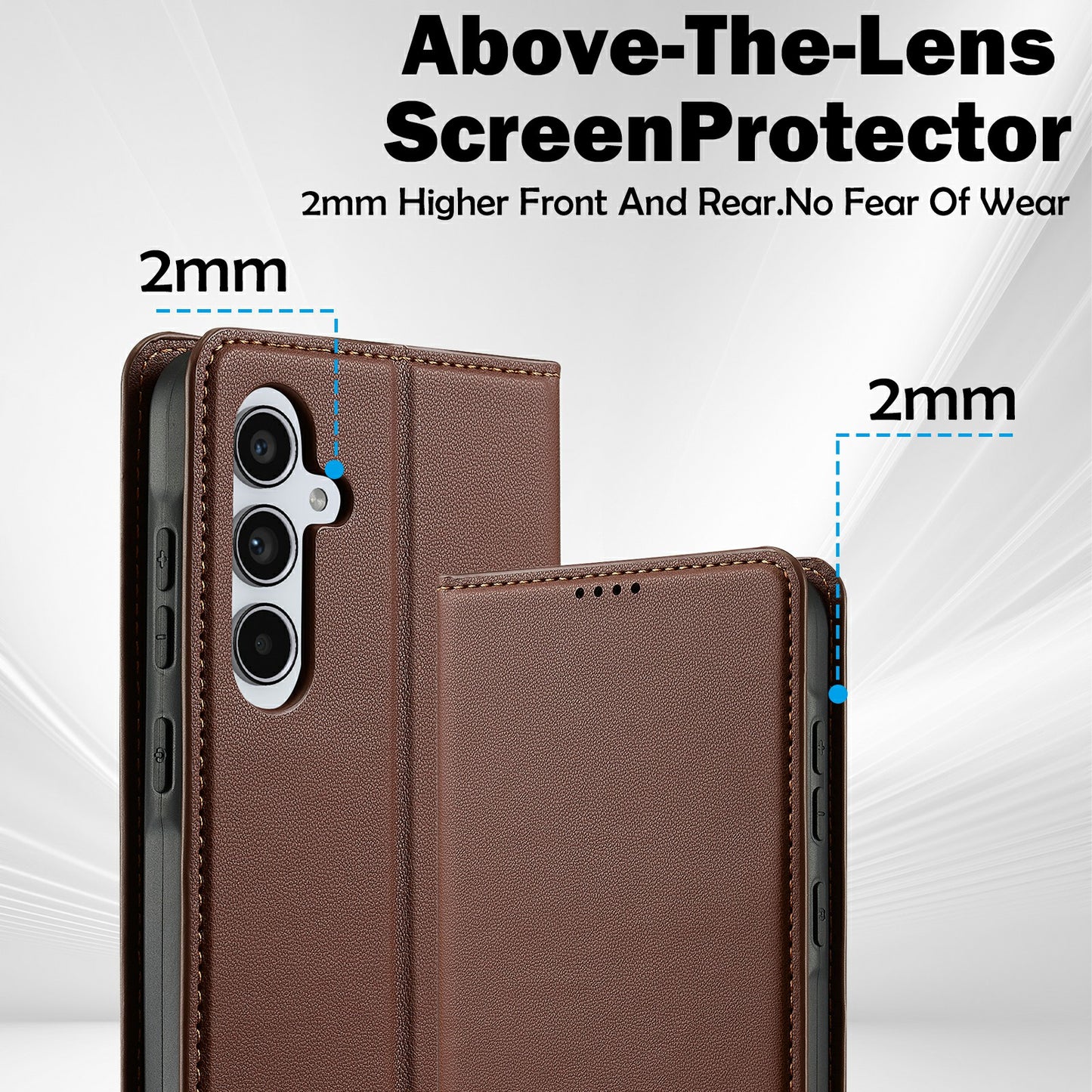 LC.IMEEKE L1 Series for Samsung Galaxy A16 5G / A16 4G Case PU Leather Wallet Stand Protective Phone Cover - Brown
