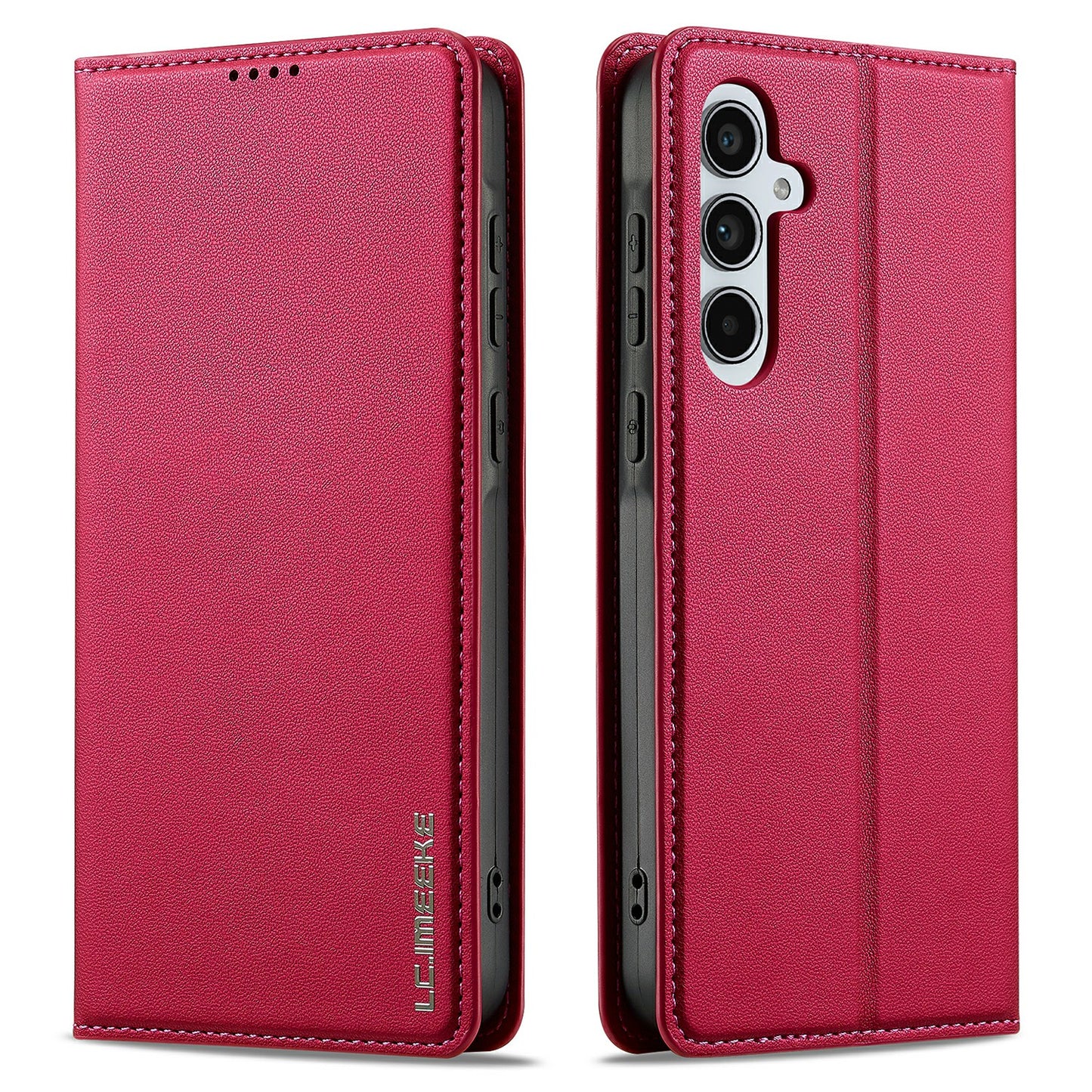 LC.IMEEKE L1 Series for Samsung Galaxy A16 5G / A16 4G Case PU Leather Wallet Stand Protective Phone Cover - Red