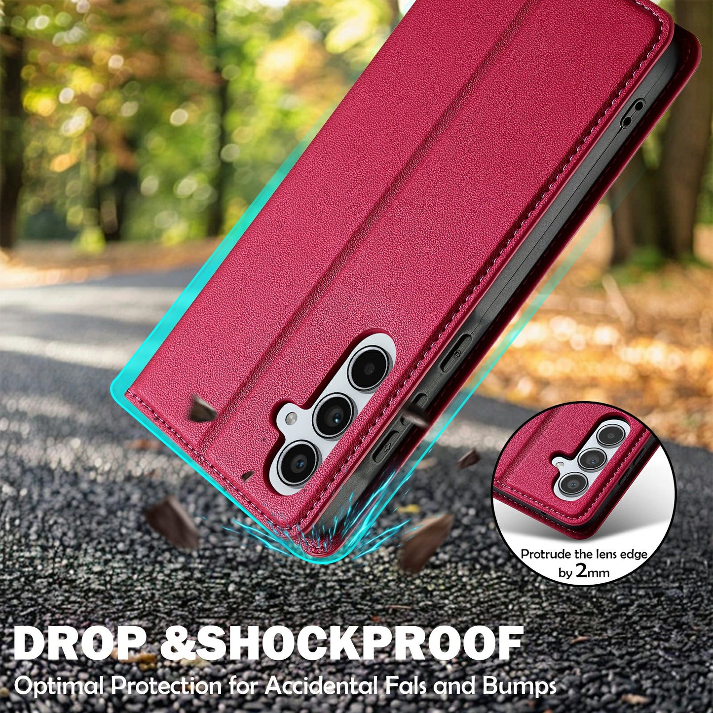 LC.IMEEKE L1 Series for Samsung Galaxy A16 5G / A16 4G Case PU Leather Wallet Stand Protective Phone Cover - Red
