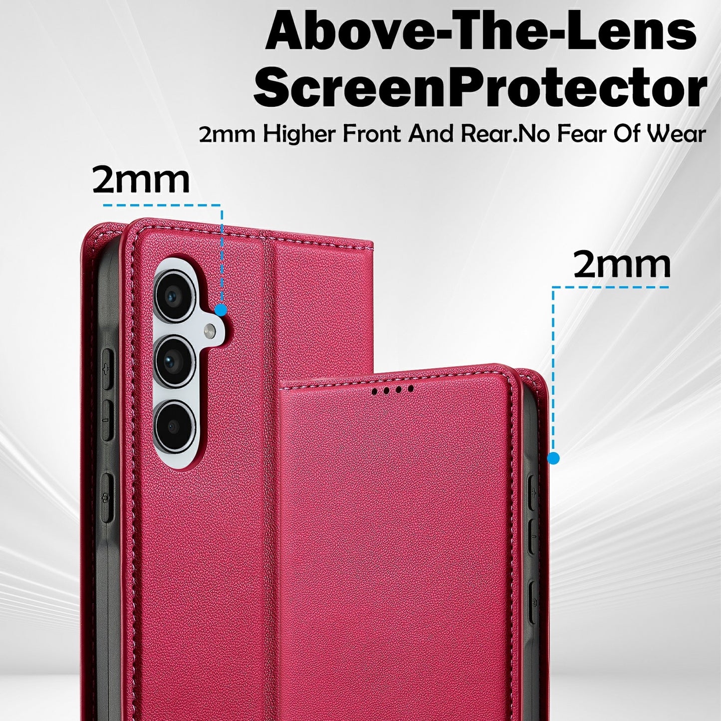 LC.IMEEKE L1 Series for Samsung Galaxy A16 5G / A16 4G Case PU Leather Wallet Stand Protective Phone Cover - Red