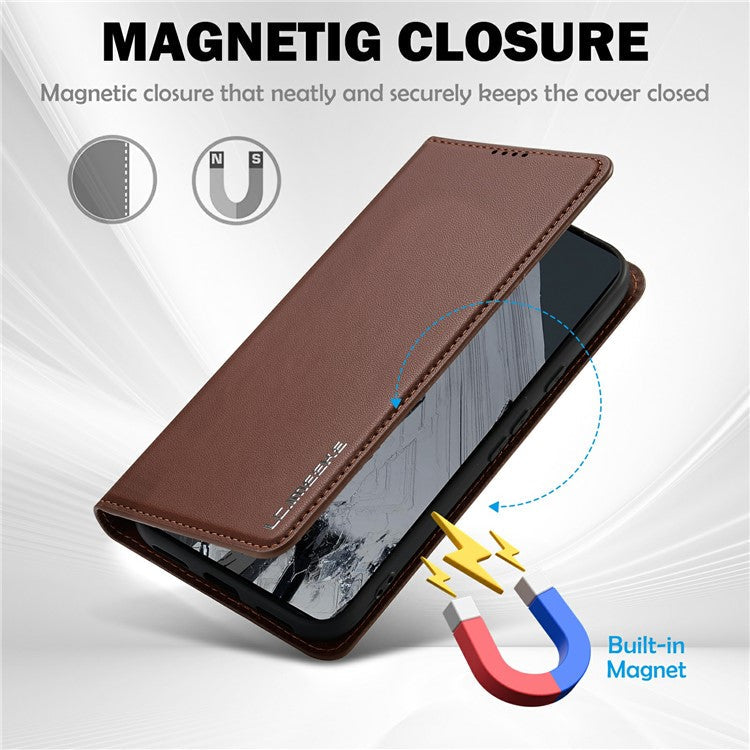 LC.IMEEKE L1 Series for Google Pixel 8 Pro Case PU Leather Wallet Stand Protective Phone Cover - Brown