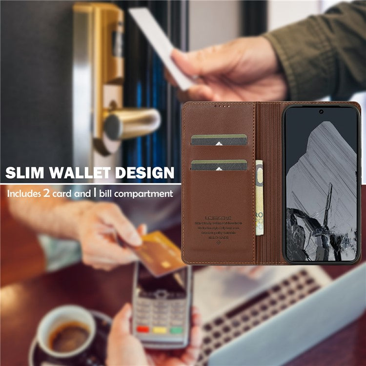 LC.IMEEKE L1 Series for Google Pixel 8 Pro Case PU Leather Wallet Stand Protective Phone Cover - Brown