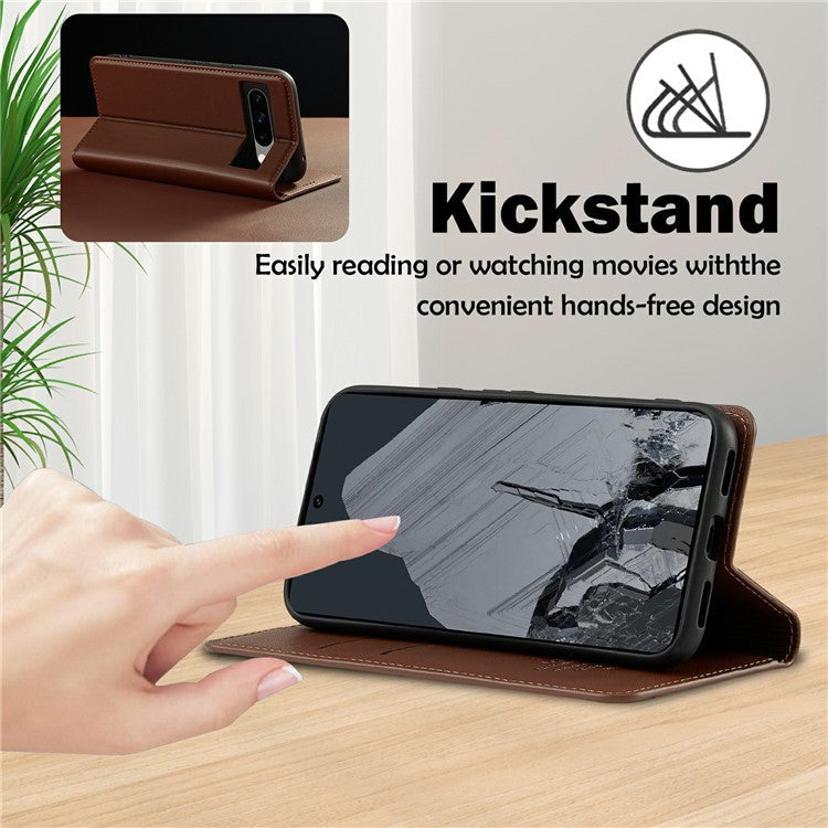 LC.IMEEKE L1 Series for Google Pixel 8 Pro Case PU Leather Wallet Stand Protective Phone Cover - Brown