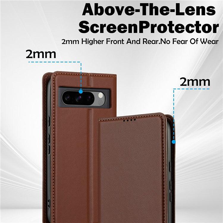 LC.IMEEKE L1 Series for Google Pixel 8 Pro Case PU Leather Wallet Stand Protective Phone Cover - Brown