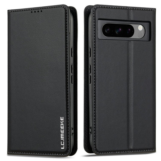 LC.IMEEKE L1 Series for Google Pixel 8 Pro Case PU Leather Wallet Stand Protective Phone Cover - Black