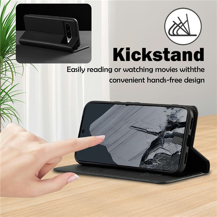 LC.IMEEKE L1 Series for Google Pixel 8 Pro Case PU Leather Wallet Stand Protective Phone Cover - Black