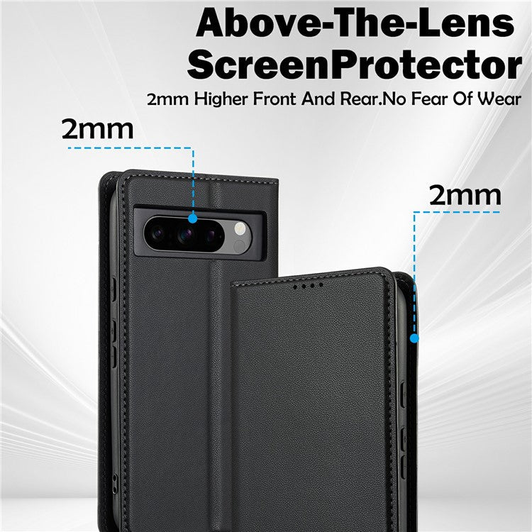 LC.IMEEKE L1 Series for Google Pixel 8 Pro Case PU Leather Wallet Stand Protective Phone Cover - Black