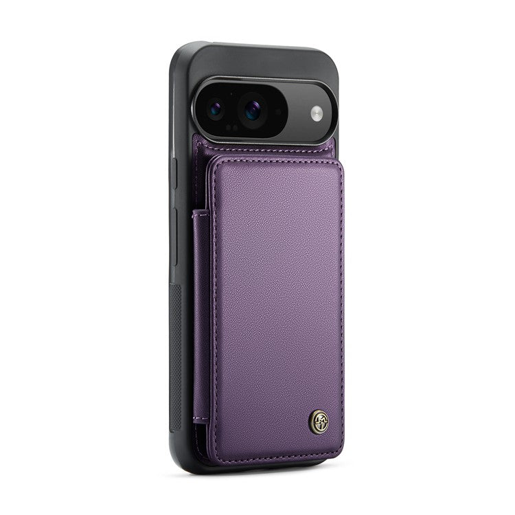 CASEME C22 Series For Google Pixel 9 / Pixel 9 Pro Case Leather+TPU Cover RFID Blocking Card Slots - Purple