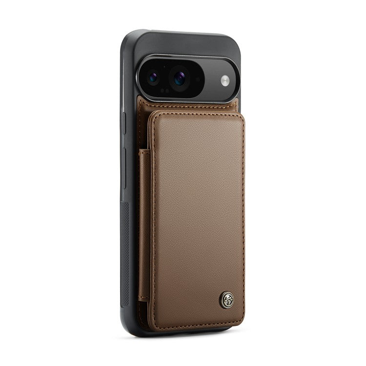 CASEME C22 Series For Google Pixel 9 / Pixel 9 Pro Case Leather+TPU Cover RFID Blocking Card Slots - Brown