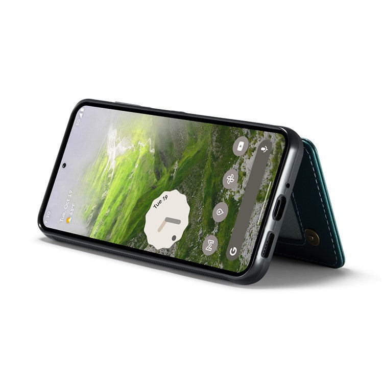 CASEME C22 Series For Google Pixel 9 Pro XL Case Leather+TPU Cover RFID Blocking Card Slots - Green