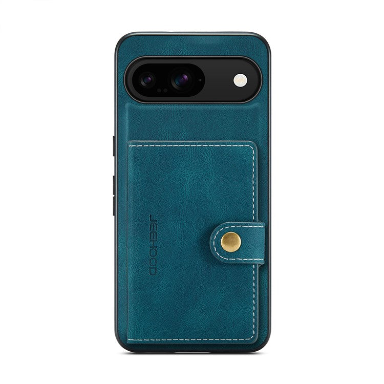 JEEHOOD J01 For Google Pixel 9 / Pixel 9 Pro Case Retro Leather + TPU Phone Cover Detachable Magnetic Card Holder - Blue
