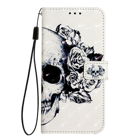 For Google Pixel 9 Pro XL Leather Case YB Pattern Printing Leather Series-2 Pattern Printing Wallet Stand Cover - Skull