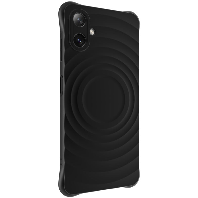 IMAK UC-6 Series for Samsung Galaxy A06 Case Water Drop Texture Anti-Skid Matte TPU Cover - Matte Black
