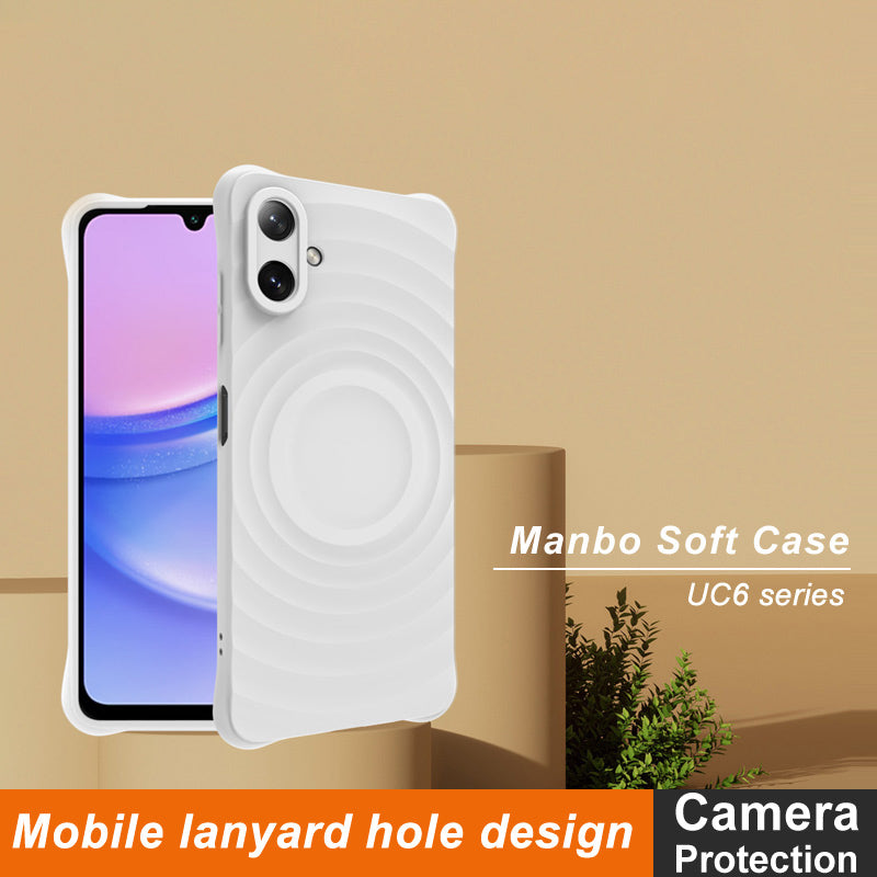 IMAK UC-6 Series for Samsung Galaxy A06 Case Water Drop Texture Anti-Skid Matte TPU Cover - Matte White