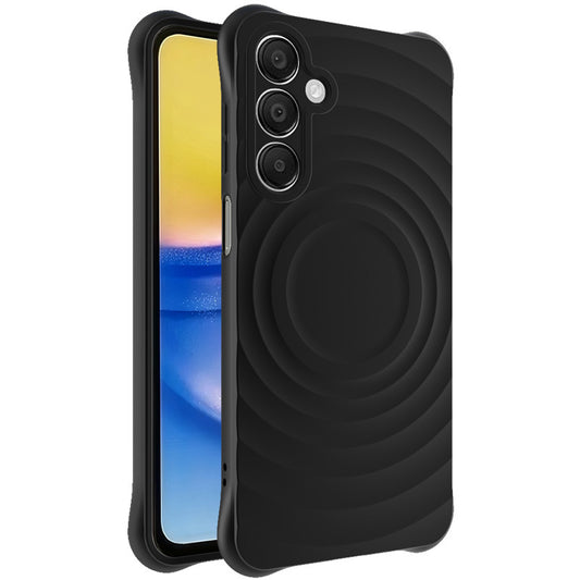 IMAK UC-6 Series for Samsung Galaxy A16 Case Water Drop Texture Anti-Skid Matte TPU Cover - Matte Black