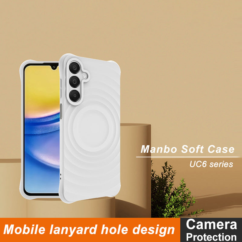 IMAK UC-6 Series for Samsung Galaxy A16 Case Water Drop Texture Anti-Skid Matte TPU Cover - Matte White