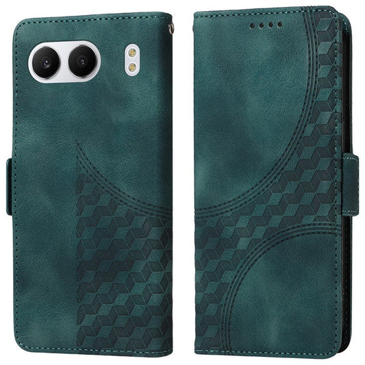 For OnePlus Nord 4 Case PU Leather Phone Cover Rhombus Starry Imprinted - Green