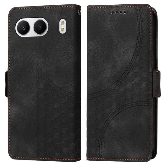 For OnePlus Nord 4 Case PU Leather Phone Cover Rhombus Starry Imprinted - Black
