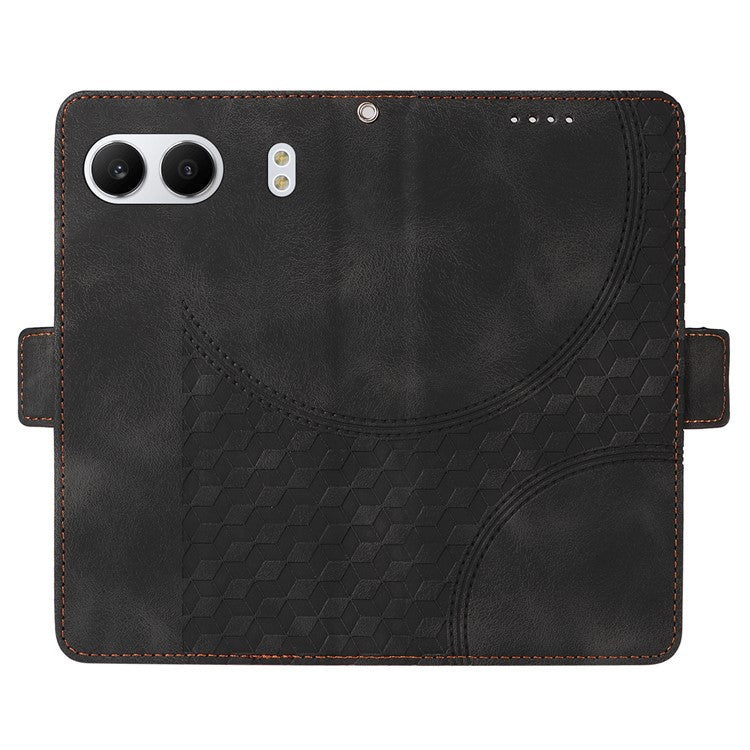 For OnePlus Nord 4 Case PU Leather Phone Cover Rhombus Starry Imprinted - Black