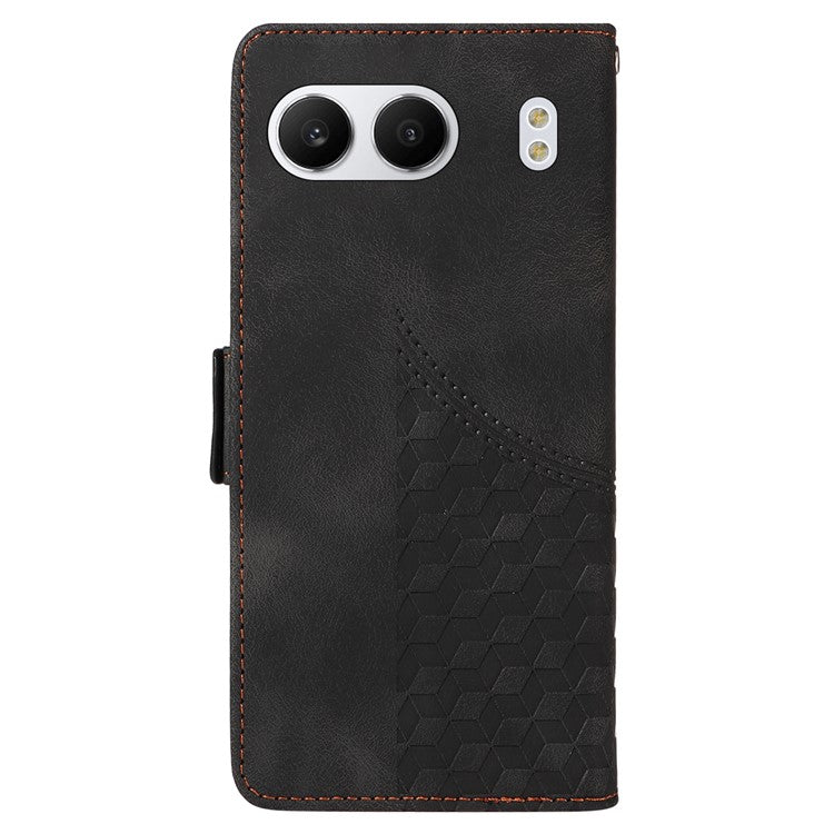 For OnePlus Nord 4 Case PU Leather Phone Cover Rhombus Starry Imprinted - Black