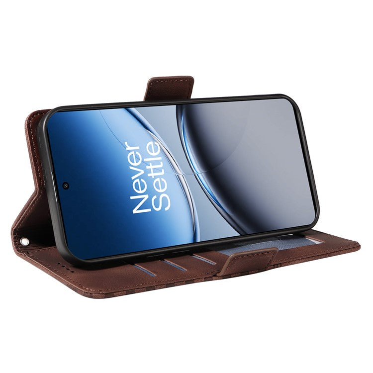 For OnePlus Nord 4 Case PU Leather Phone Cover Rhombus Starry Imprinted - Brown