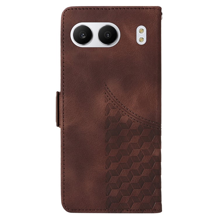 For OnePlus Nord 4 Case PU Leather Phone Cover Rhombus Starry Imprinted - Brown