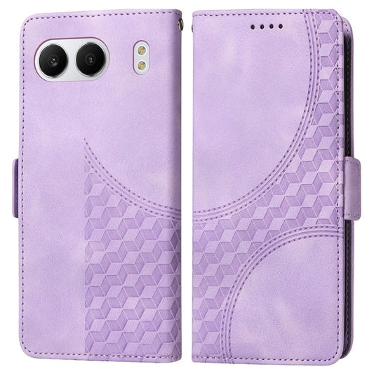For OnePlus Nord 4 Case PU Leather Phone Cover Rhombus Starry Imprinted - Purple