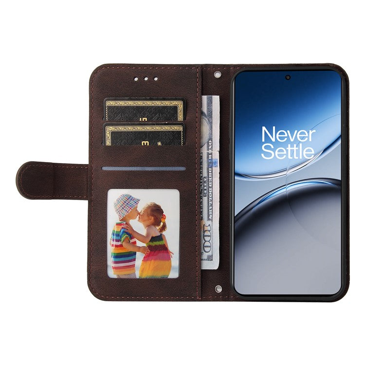 For OnePlus Nord 4 Wallet Case Skin-touch Leather Phone Cover Tree Pattern Hardware - Brown