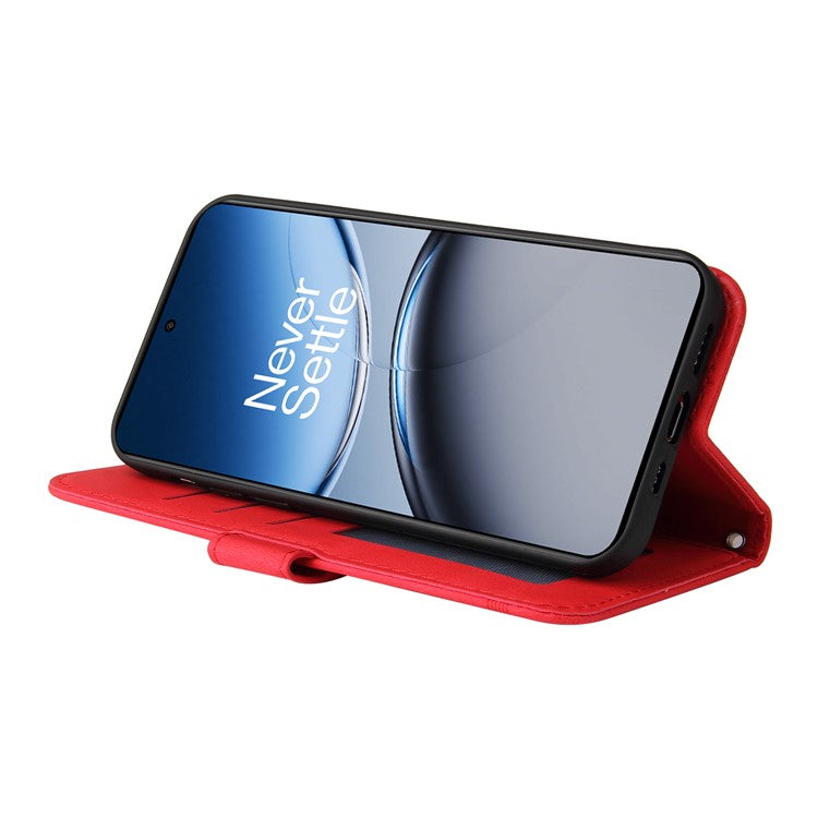 For OnePlus Nord 4 Wallet Case Skin-touch Leather Phone Cover Tree Pattern Hardware - Red