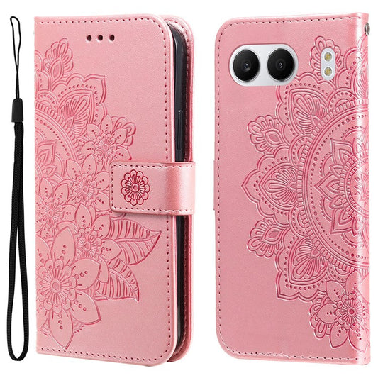 For OnePlus Nord 4 Case PU Leather Wallet Floral Phone Cover Stand View - Pink
