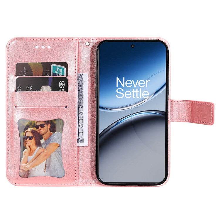 For OnePlus Nord 4 Case PU Leather Wallet Floral Phone Cover Stand View - Pink
