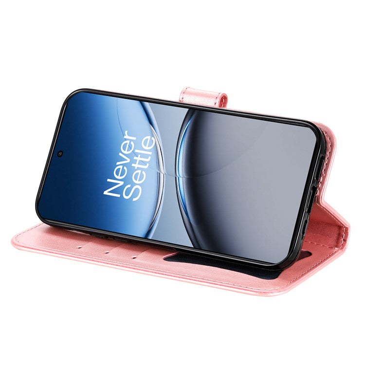 For OnePlus Nord 4 Case PU Leather Wallet Floral Phone Cover Stand View - Pink