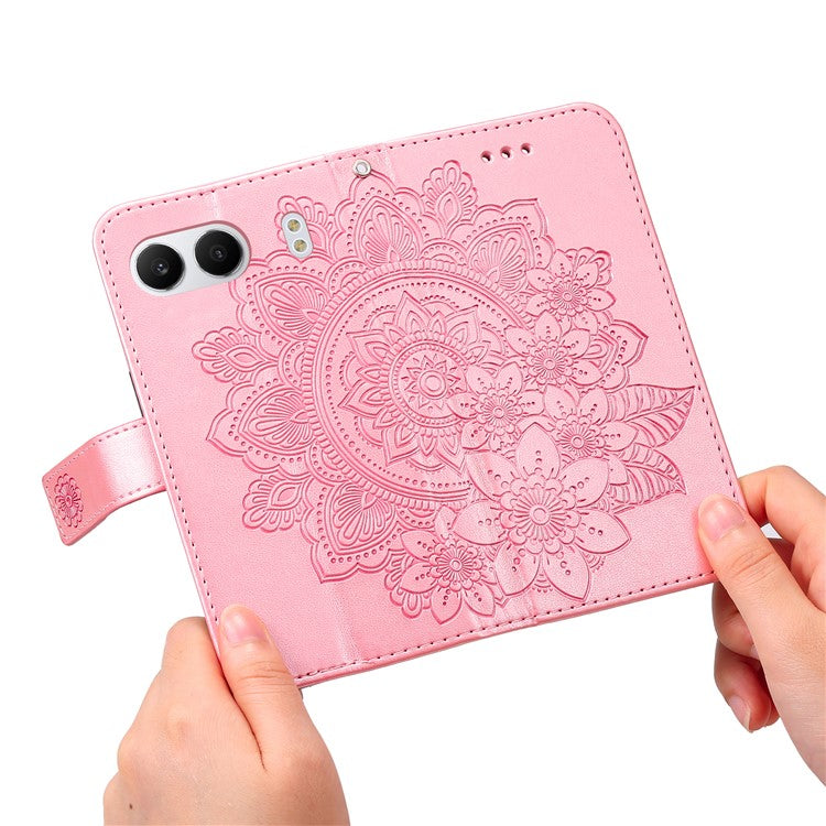 For OnePlus Nord 4 Case PU Leather Wallet Floral Phone Cover Stand View - Pink