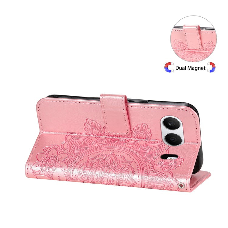 For OnePlus Nord 4 Case PU Leather Wallet Floral Phone Cover Stand View - Pink