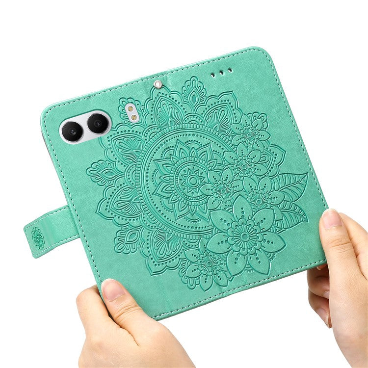 For OnePlus Nord 4 Case PU Leather Wallet Floral Phone Cover Stand View - Green
