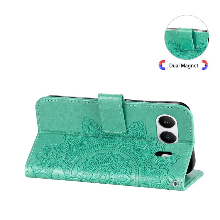 For OnePlus Nord 4 Case PU Leather Wallet Floral Phone Cover Stand View - Green